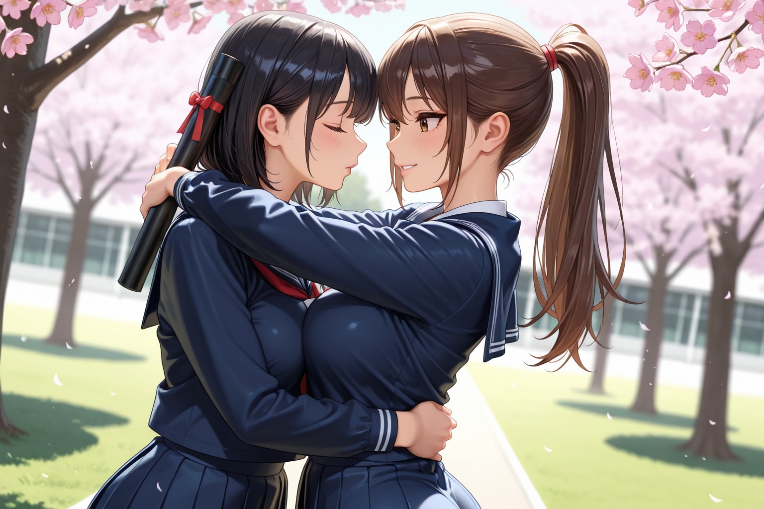 卒業式の麻衣と莉菜