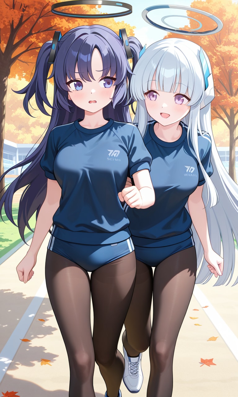 ユウカとノア　寒いからタイツ1 | の人気AIイラスト・グラビア