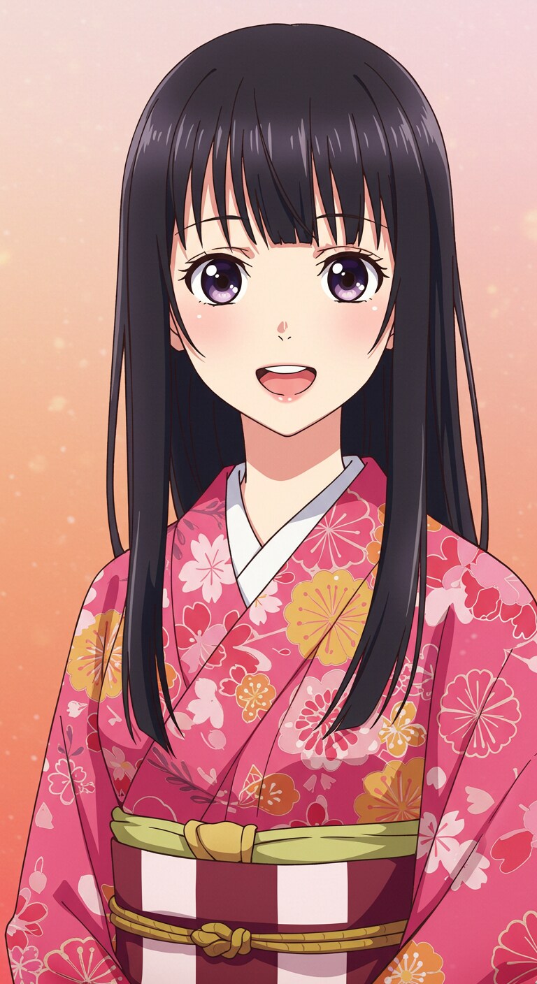 和装女子　イラスト　ImageFX土産