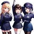 警備員のような衣服の三姉妹 6枚目