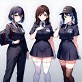 警備員のような衣服の三姉妹 8枚目