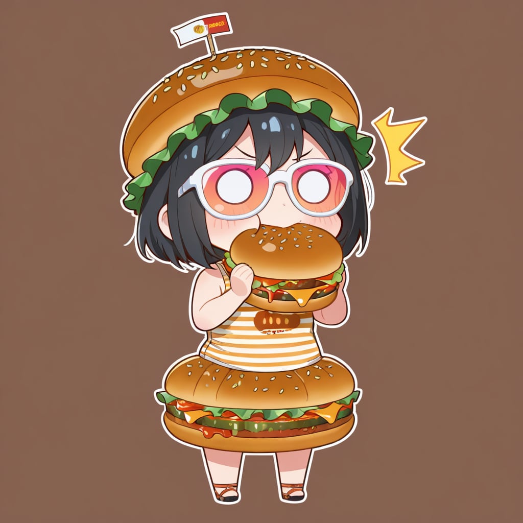 🍔と黒髪ちゃん