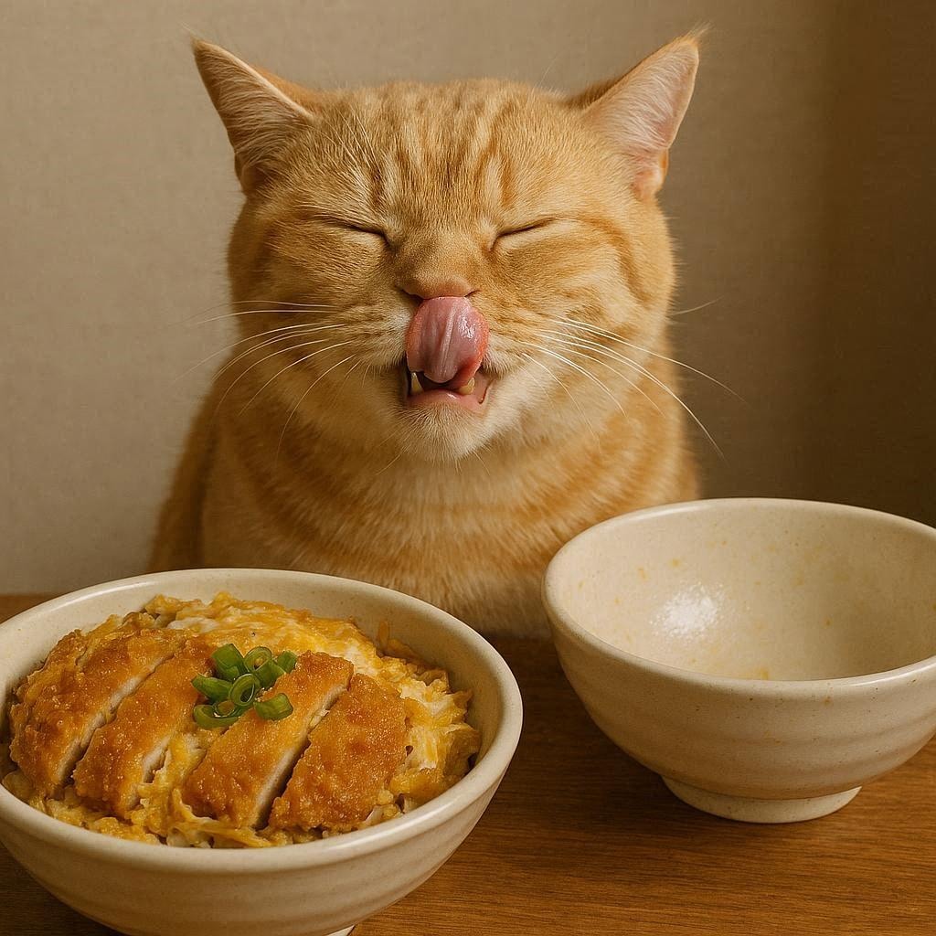 カツ丼と猫
