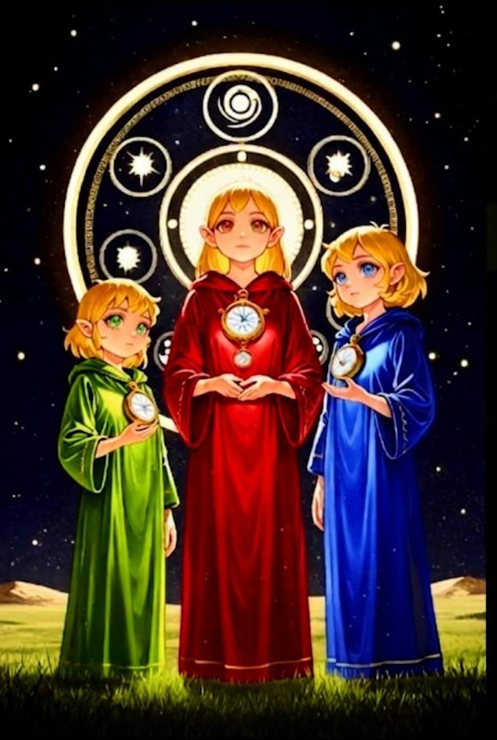 光の三原色を守護する,エルフ3姉妹📗📕📘