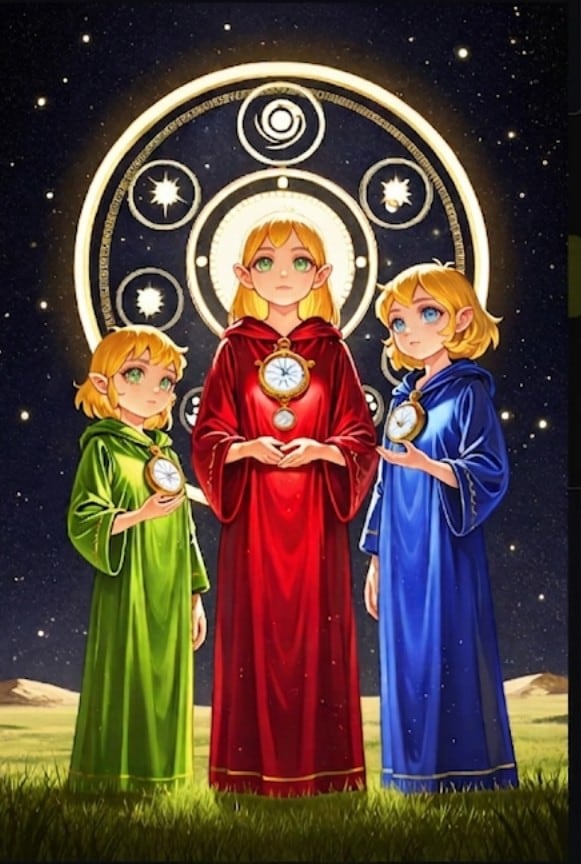 光の三原色を守護する,エルフ3姉妹📗📕📘