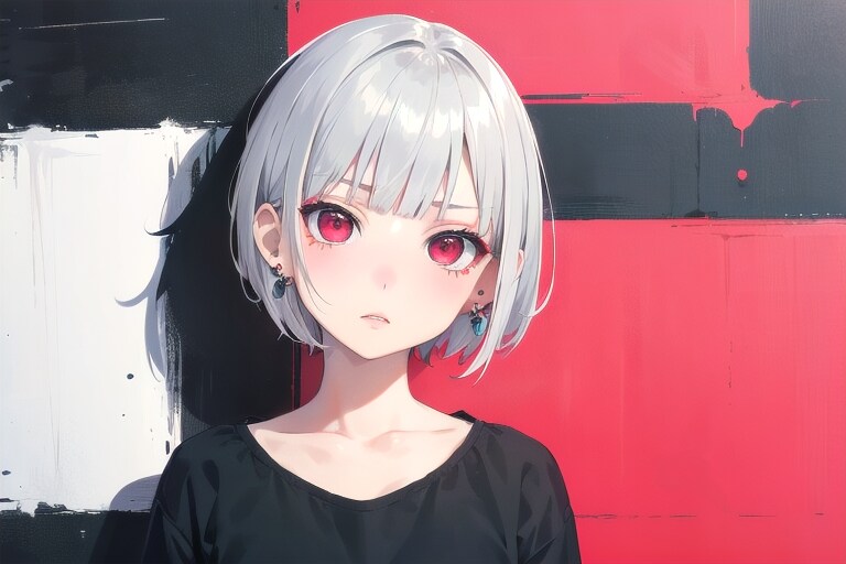 銀髪ボブ