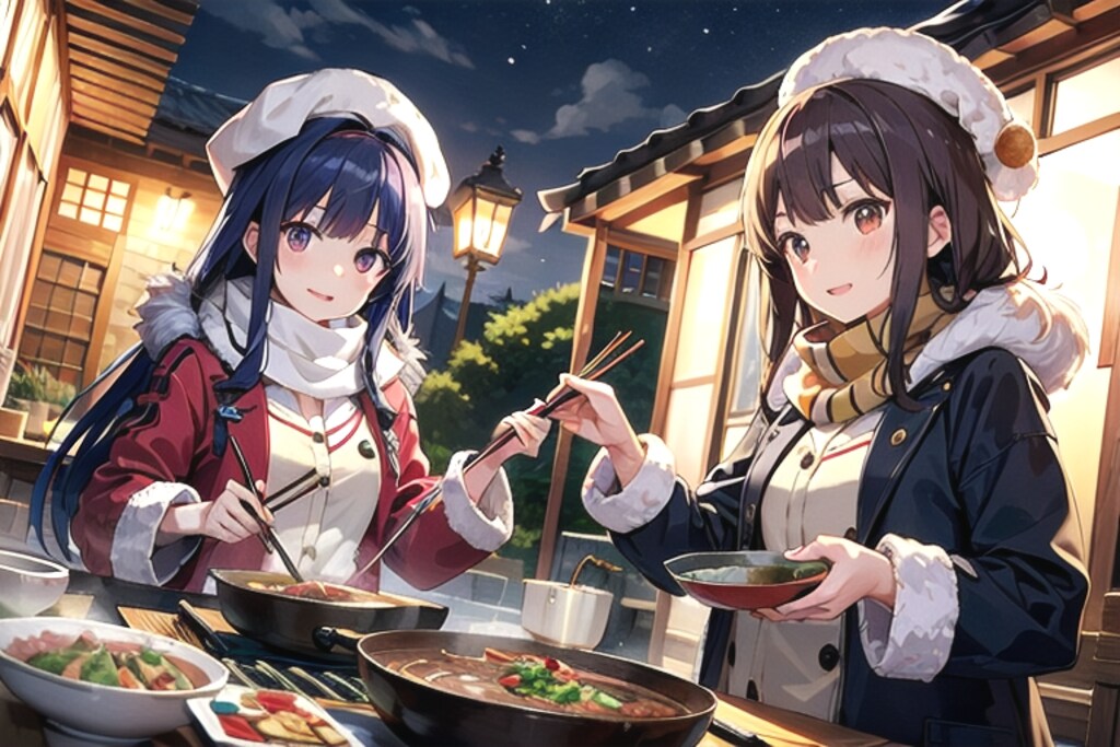 寒いお外で鍋パーティー