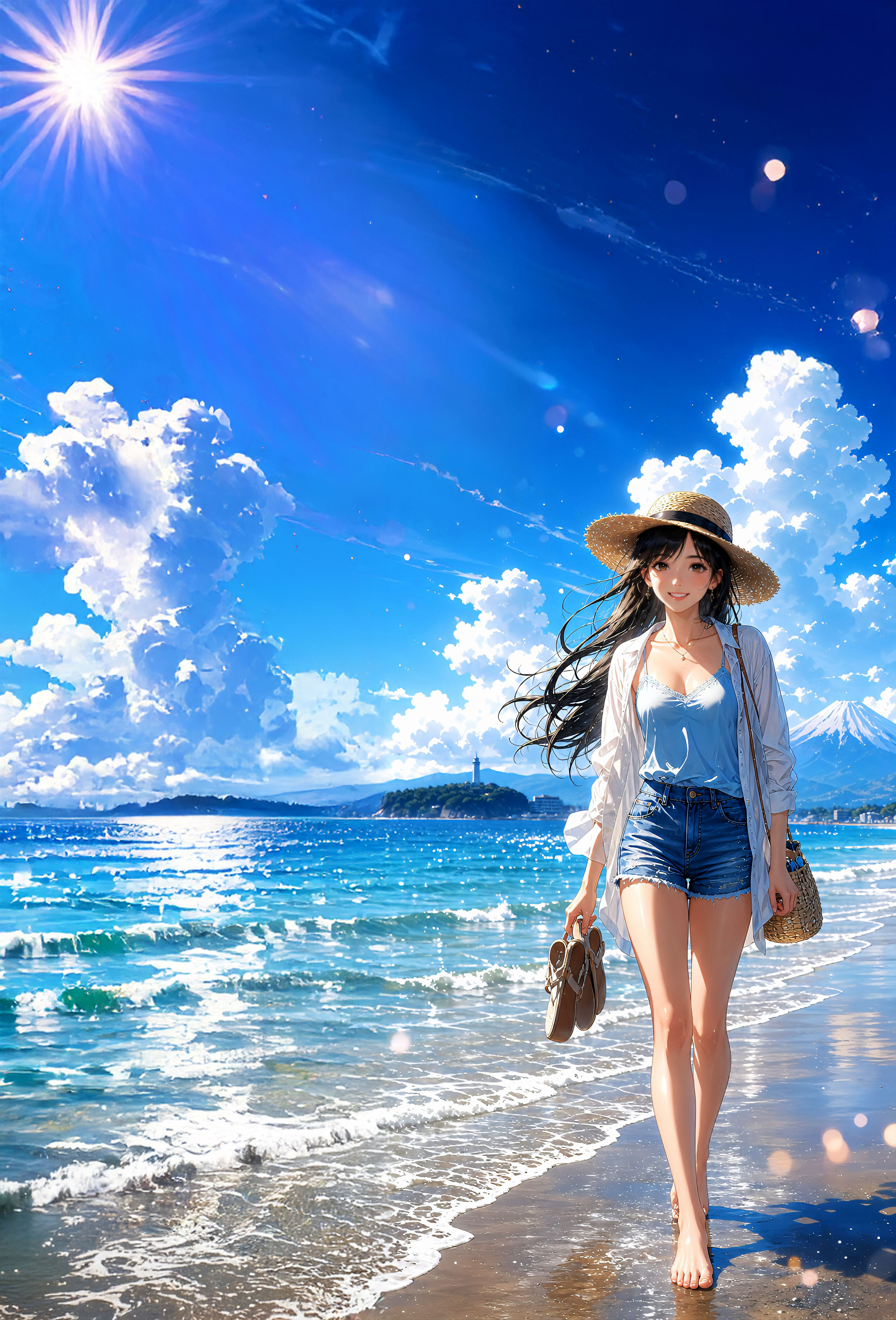 夏の浜辺の君
