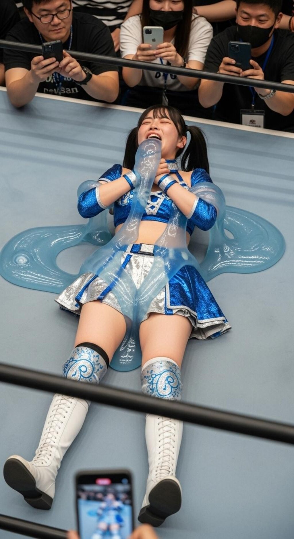 異種格闘プロレスでスライムに体内に侵入されるMIKURU