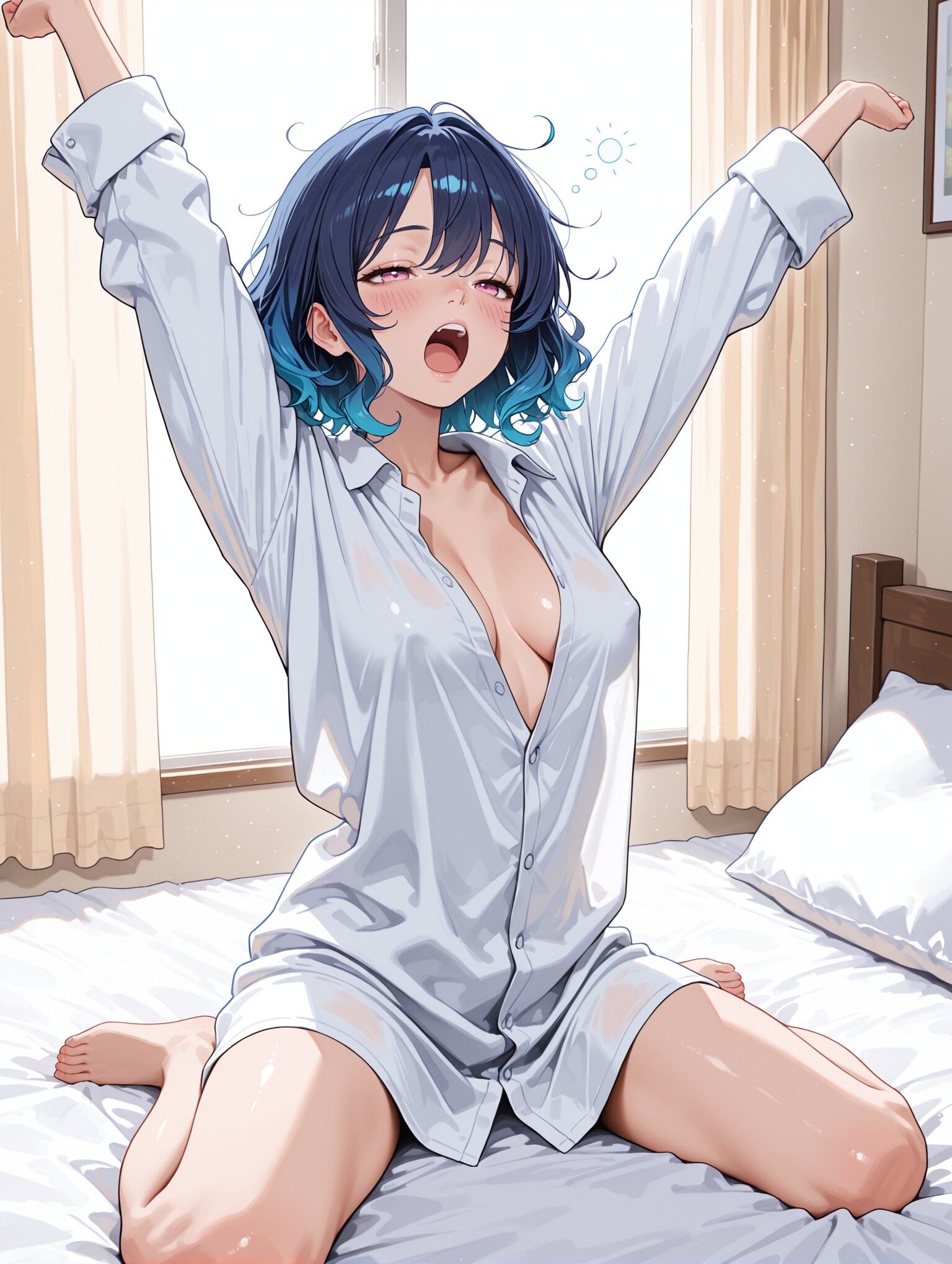 寝起きの彼女