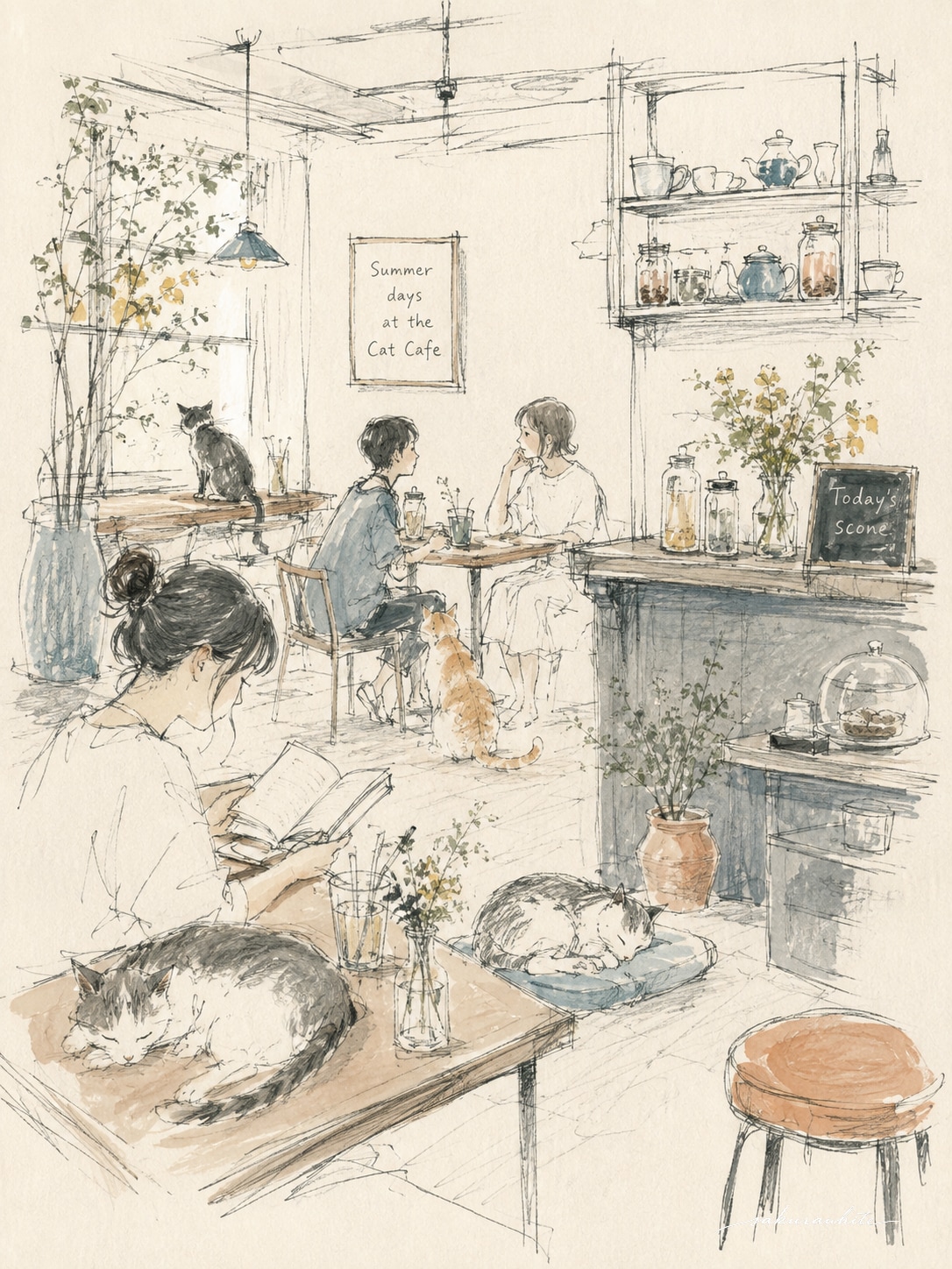 猫カフェにて
