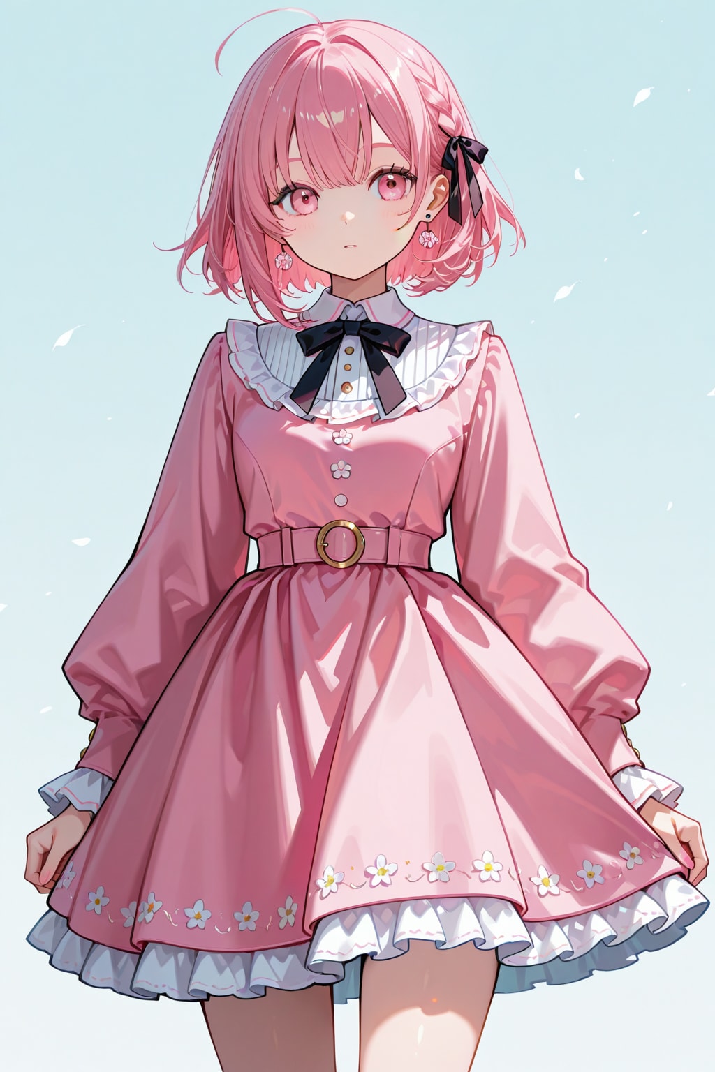 ピンク色のワンピースを着た少女