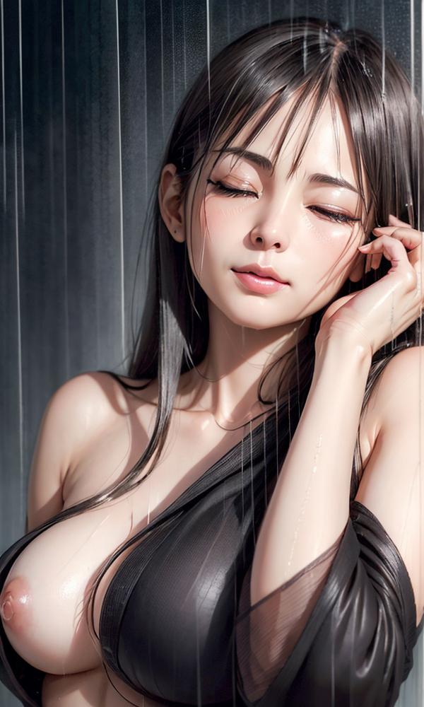女の子×雨