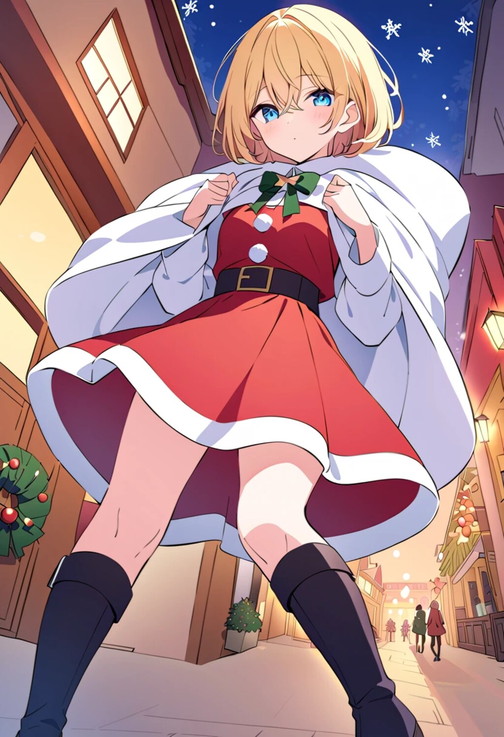 金髪ボブでサンタ衣装の少女２