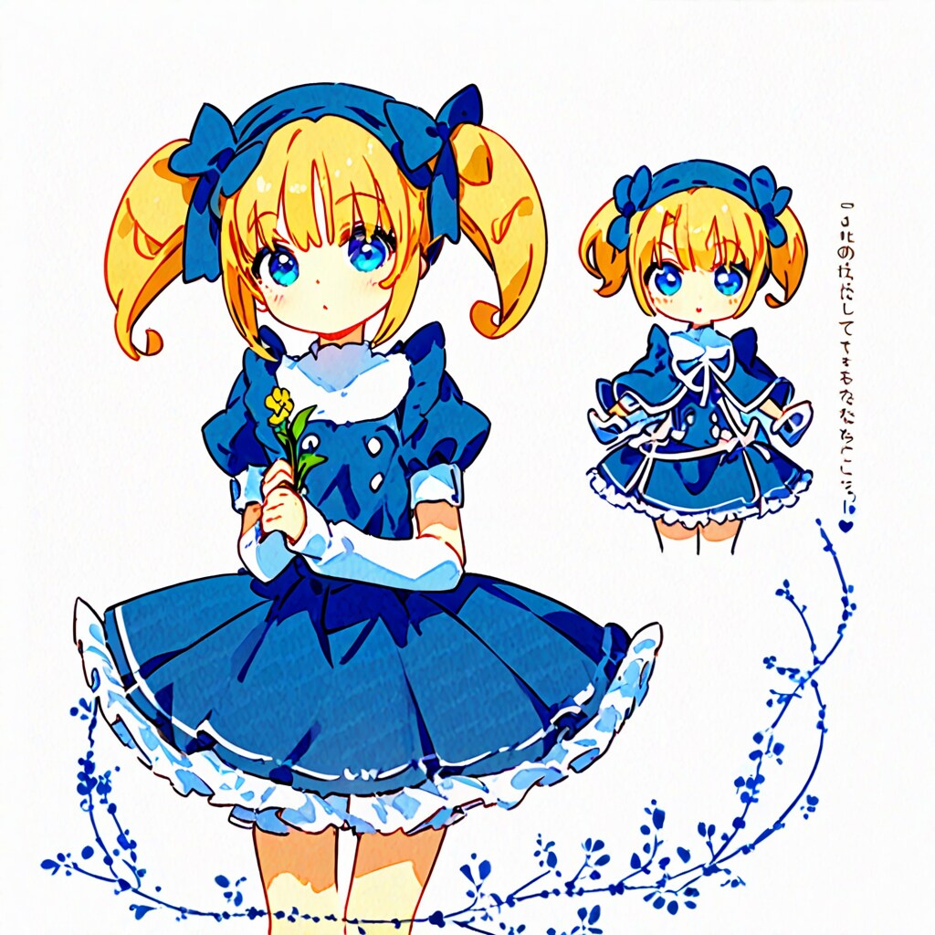 青いドレスの少女