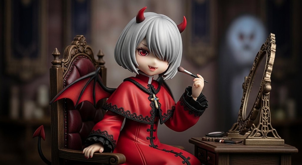 悪魔神官ちゃんメイク中