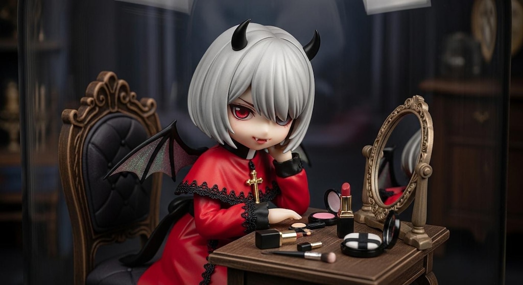 悪魔神官ちゃんメイク中