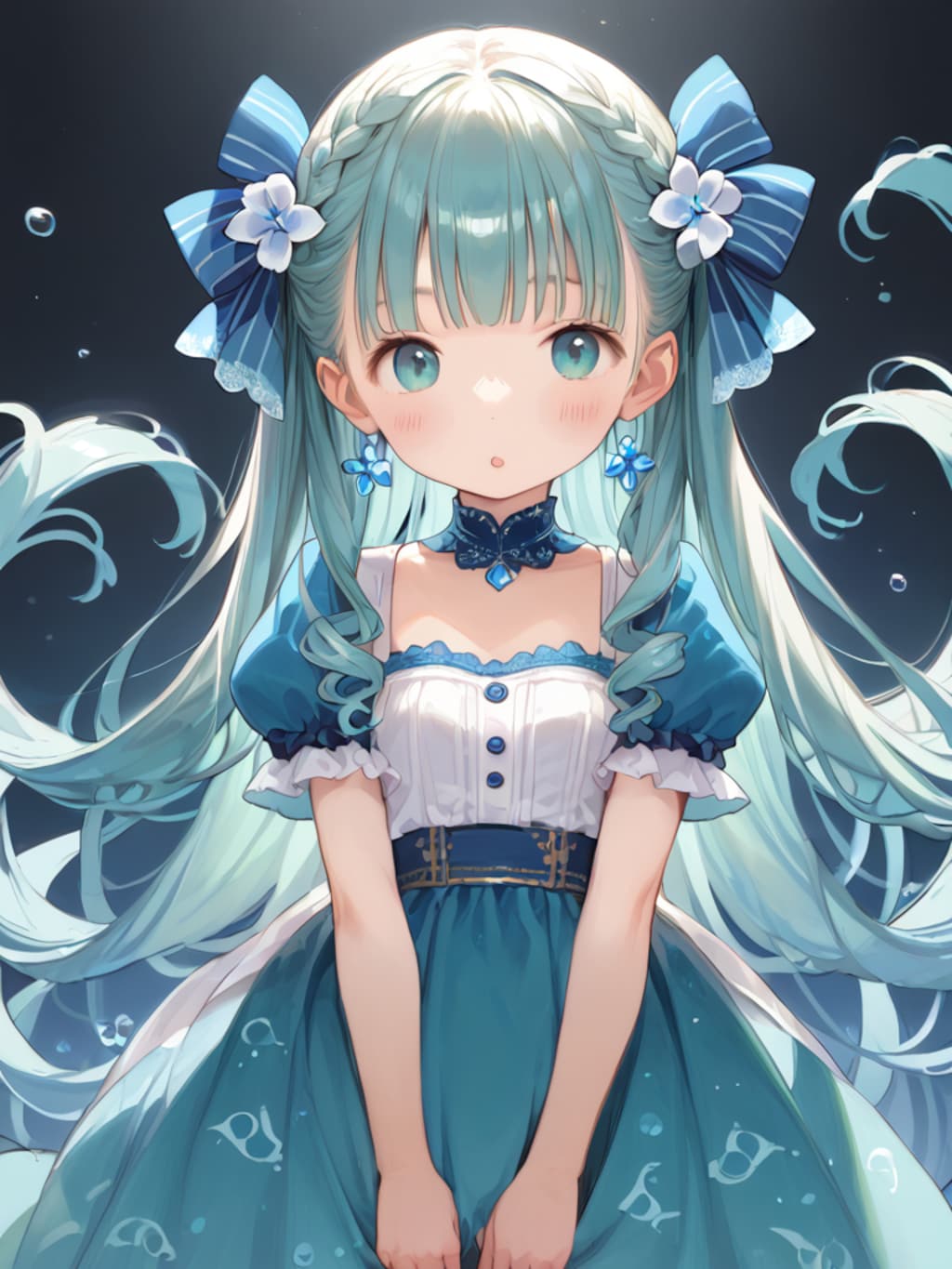 誕生石を擬人化【アクアマリン】（8枚）