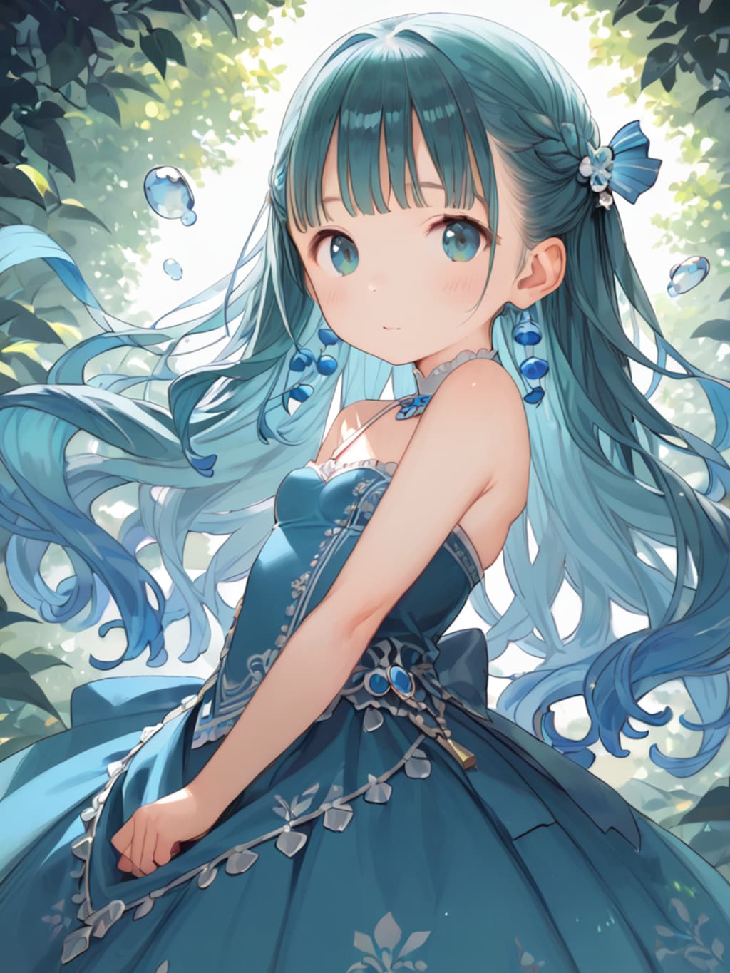 誕生石を擬人化【アクアマリン】（8枚）