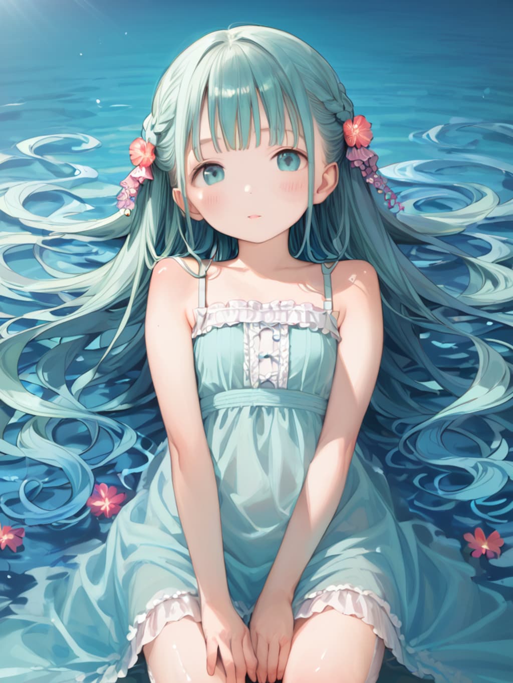 誕生石を擬人化【アクアマリン】（8枚）