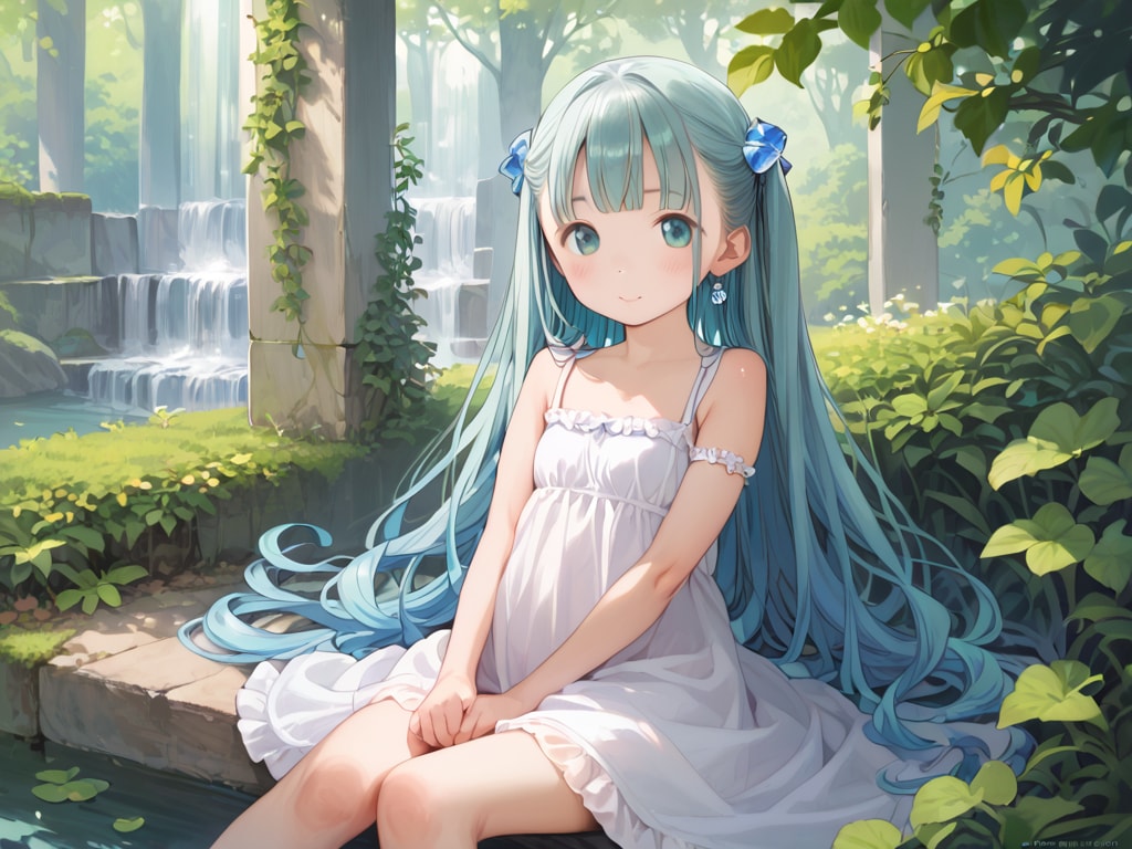 誕生石を擬人化【アクアマリン】（8枚）