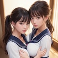 百合な構図の女子高生 5枚目