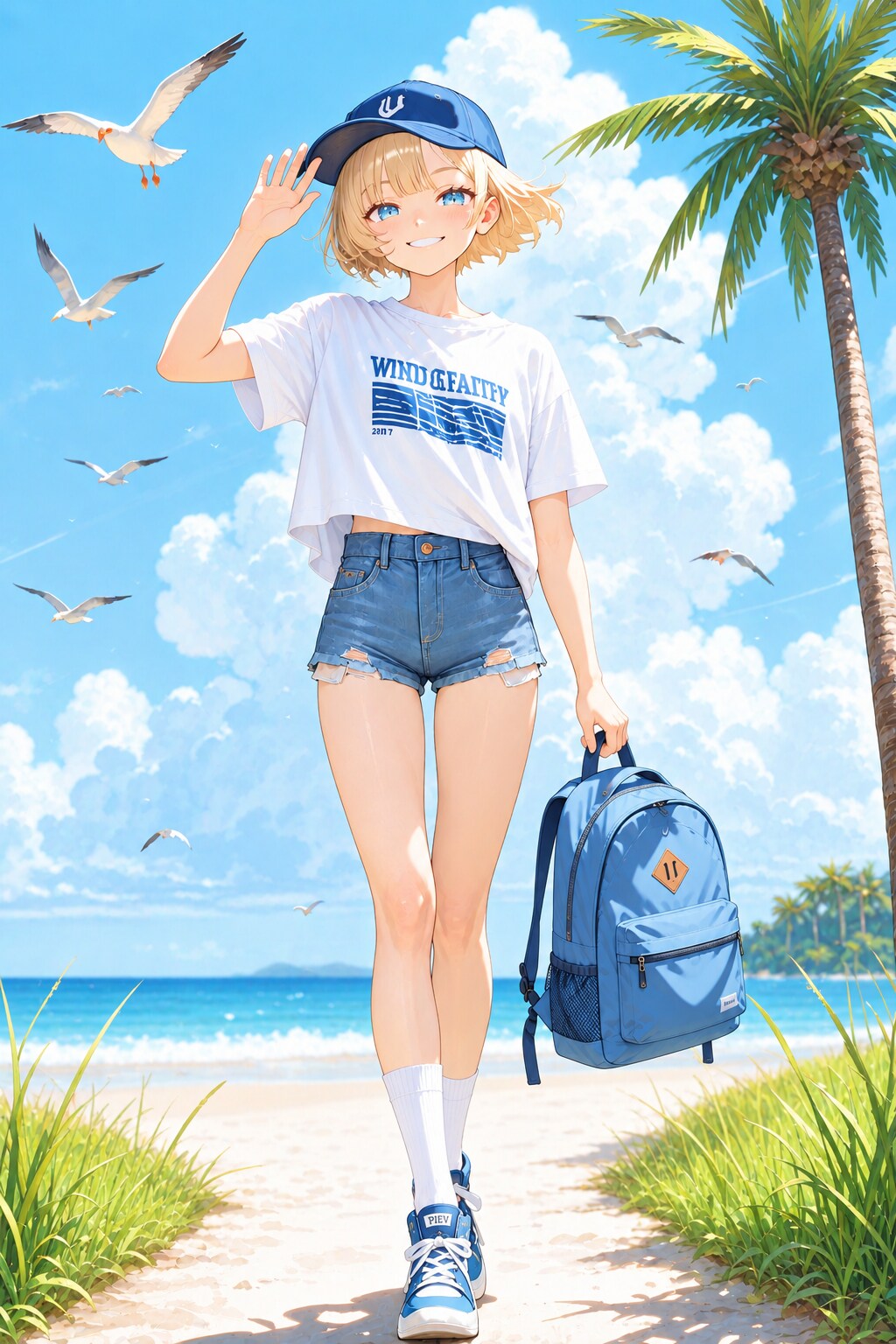 海辺をお散歩。