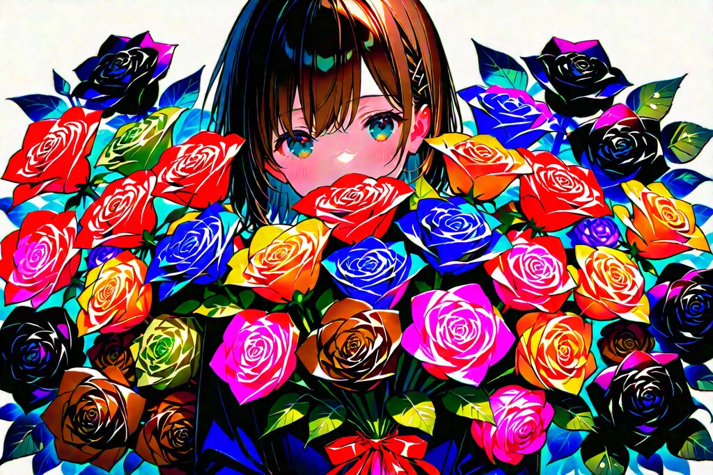 薔薇に埋もれる