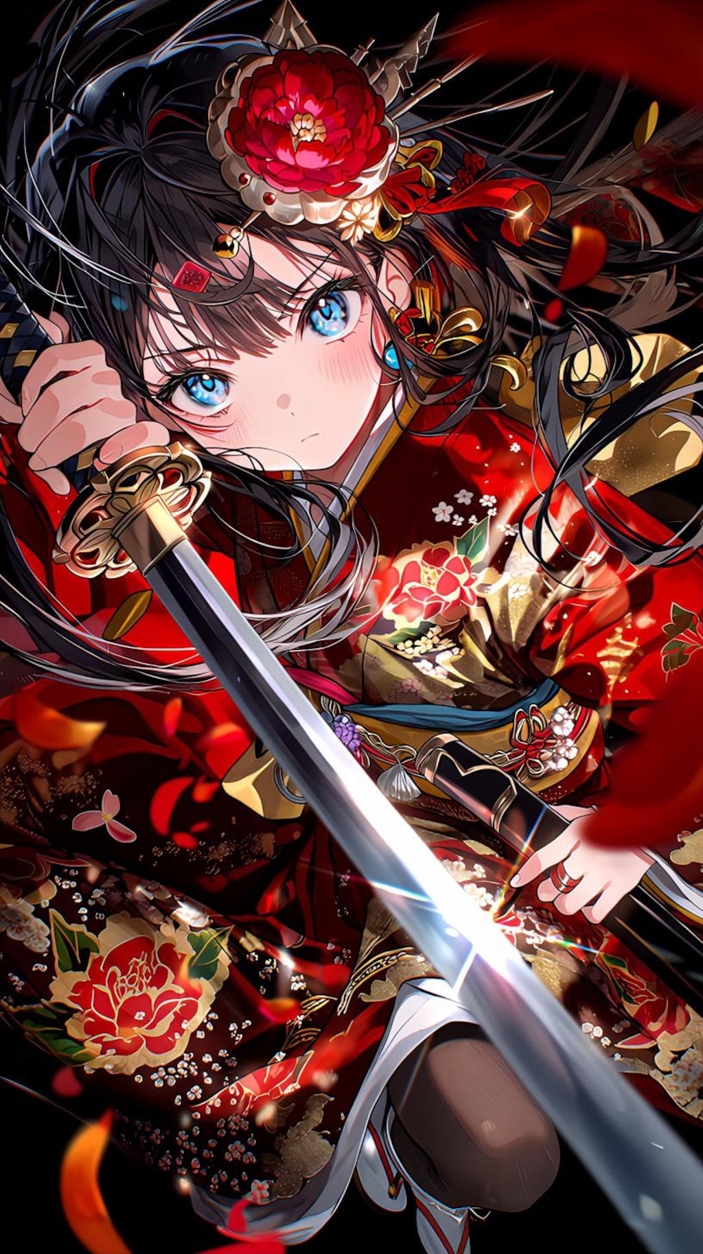 紅蓮の花びらに舞う剣姫