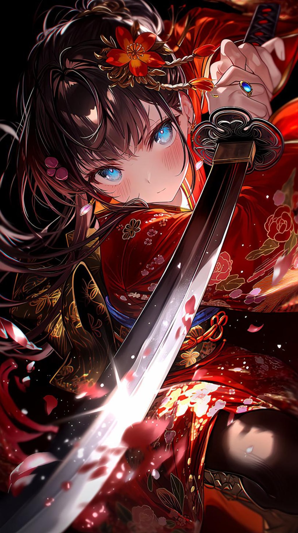 紅蓮の花びらに舞う剣姫