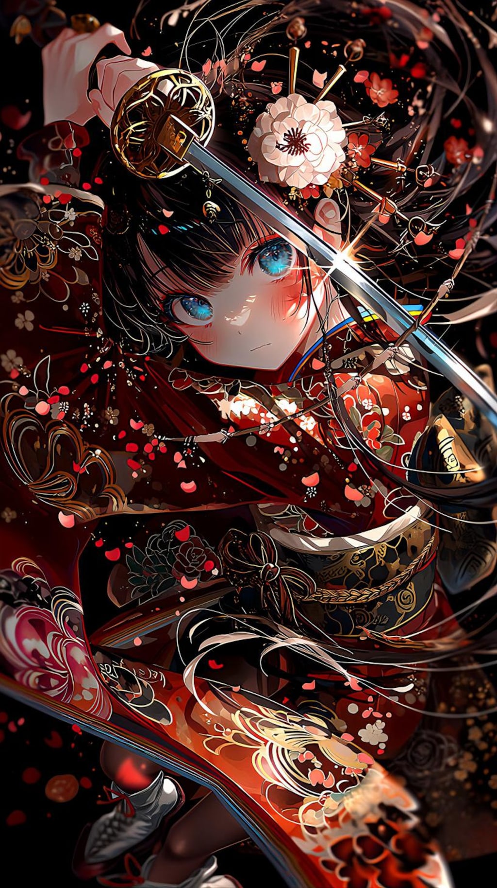 紅蓮の花びらに舞う剣姫