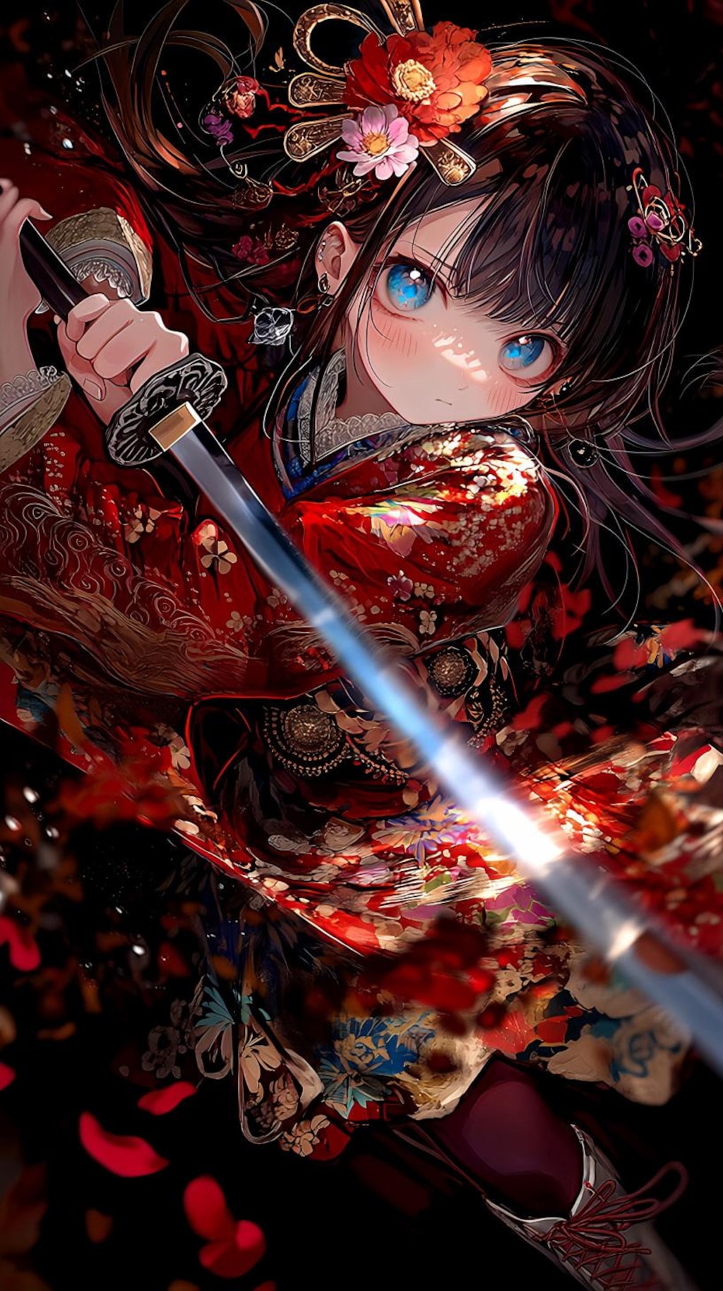 紅蓮の花びらに舞う剣姫