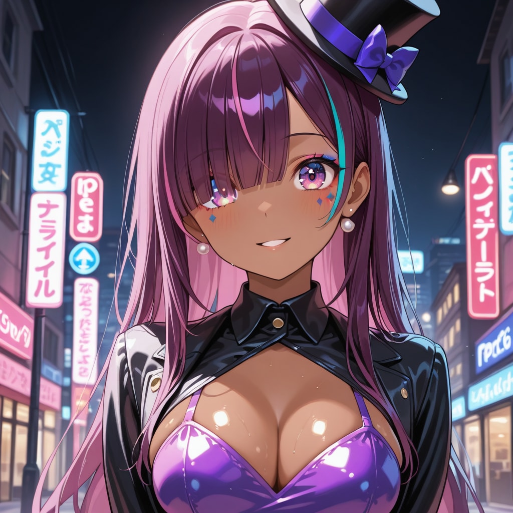 夜の繁華街のマイちゃん