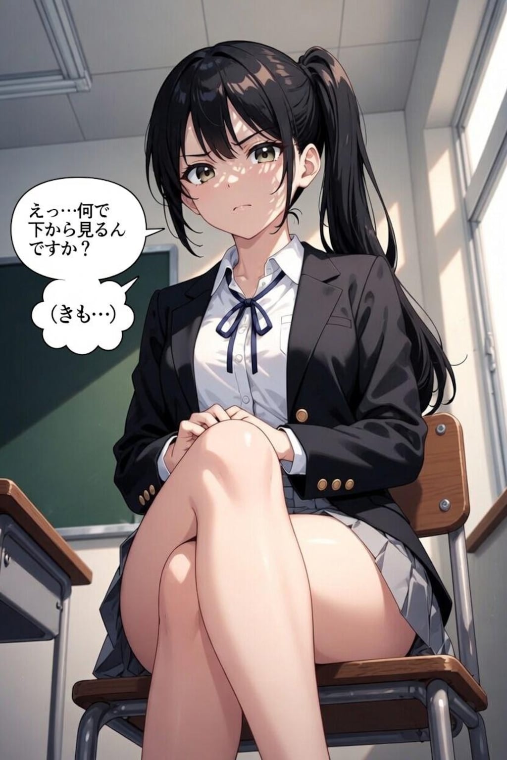 足を組むよう頼んでみた