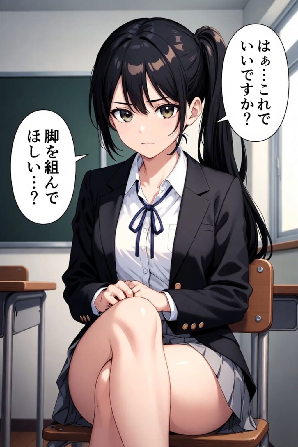 足を組むよう頼んでみた