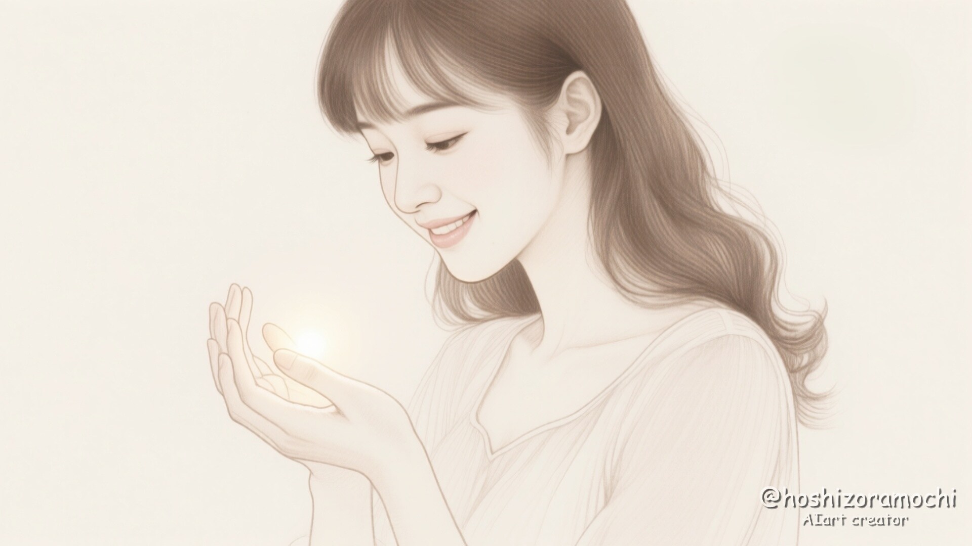 光を抱く指先のスケッチ | の人気AIイラスト・グラビア
