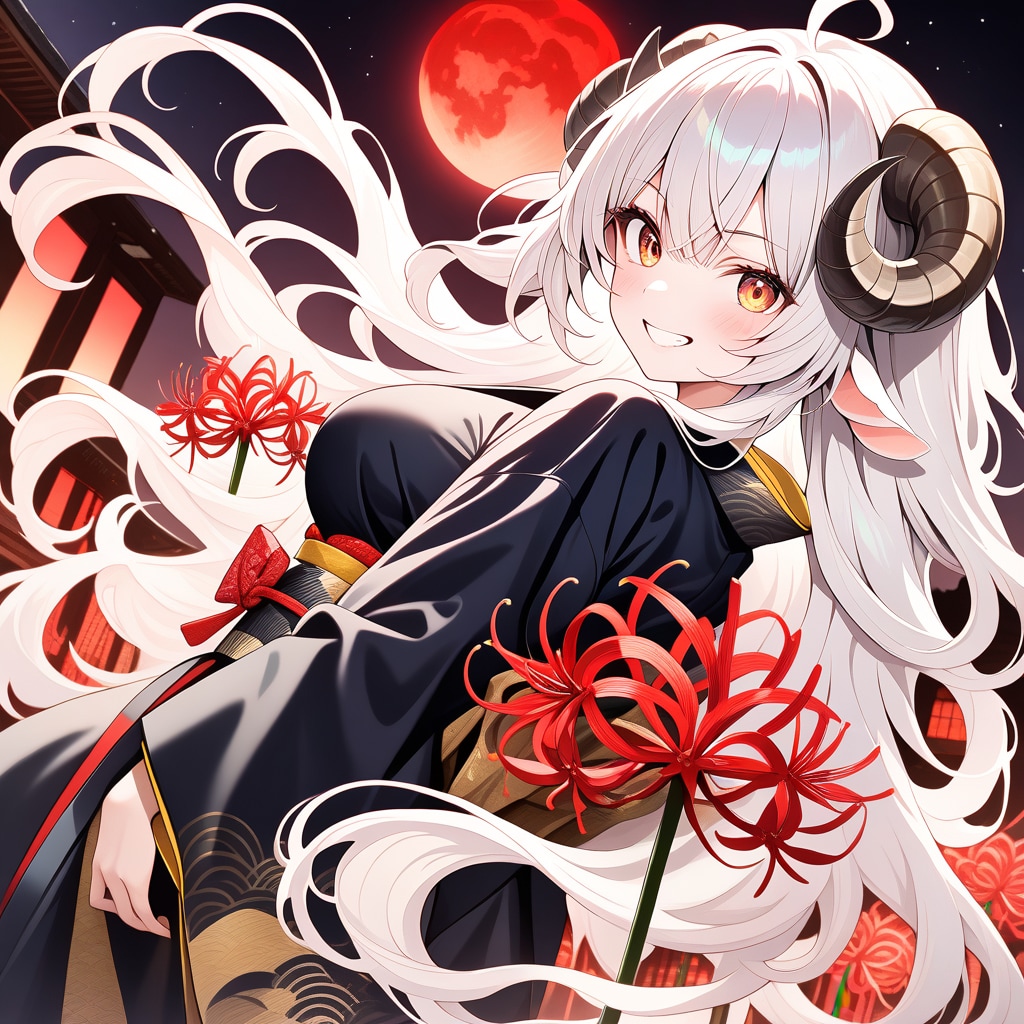 彼岸花と羊娘 | の人気AIイラスト・グラビア