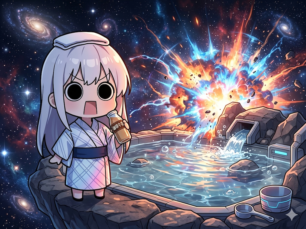 宇宙温泉を満喫してしまいよったえらいこっちゃ嬢