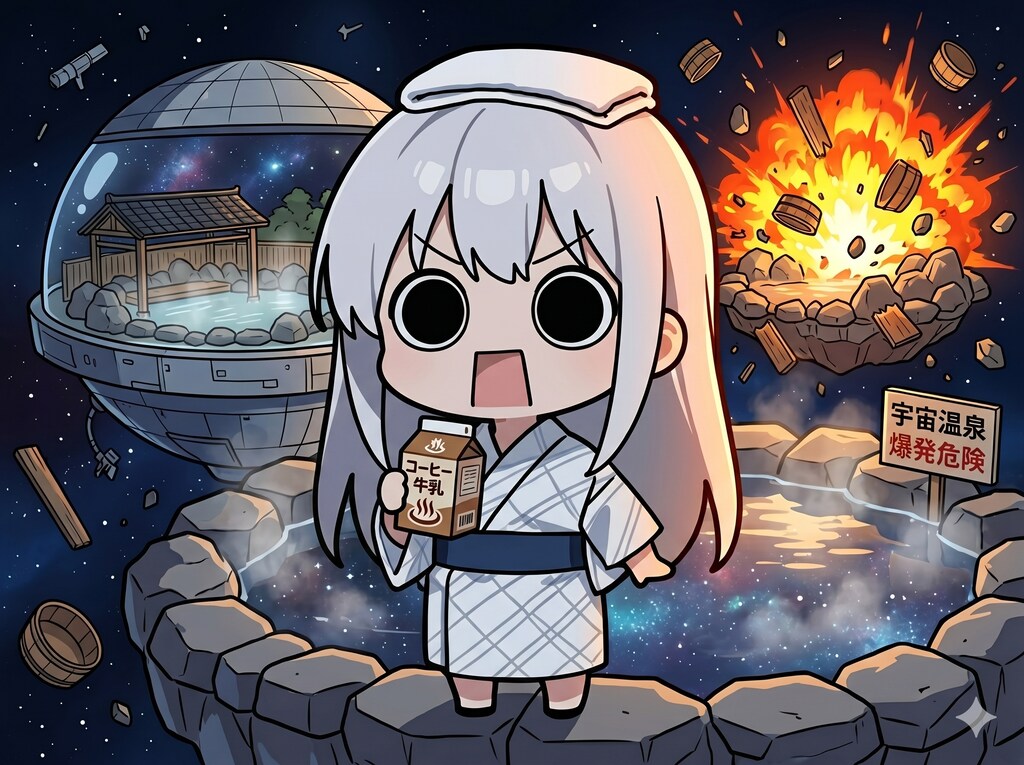 宇宙温泉を満喫してしまいよったえらいこっちゃ嬢