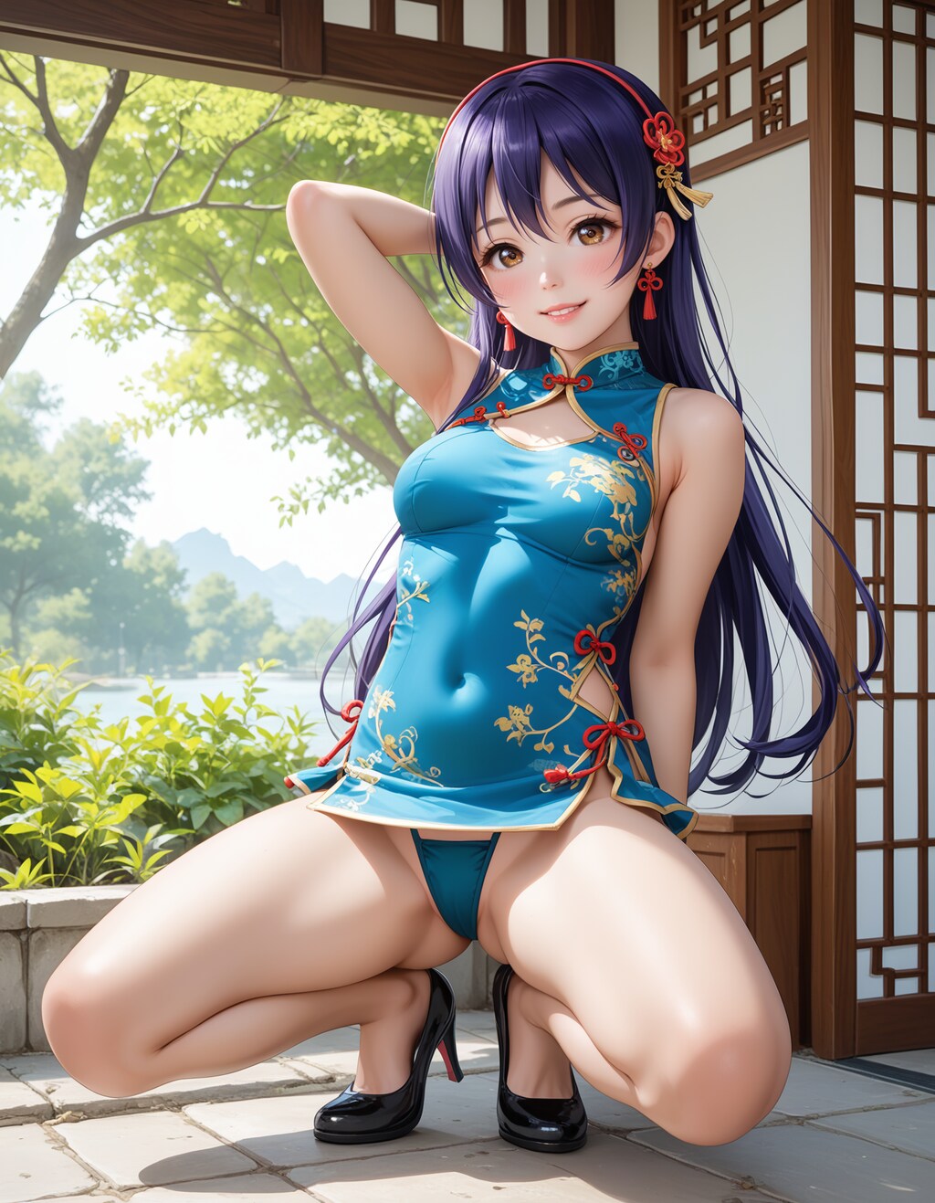 スクールアイドル⁉😅「園田海未 国立音ノ木坂学院二年生」チャイナ服Ver．【model：waiANIHENTAIPONYXL_v60