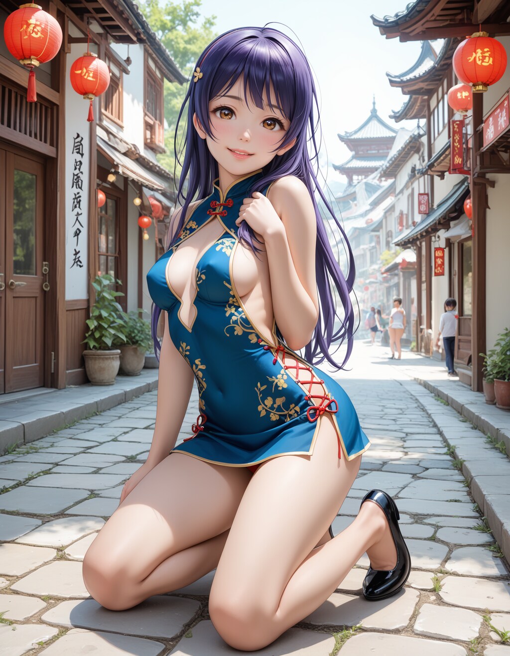 スクールアイドル⁉😅「園田海未 国立音ノ木坂学院二年生」チャイナ服Ver．【model：waiANIHENTAIPONYXL_v60