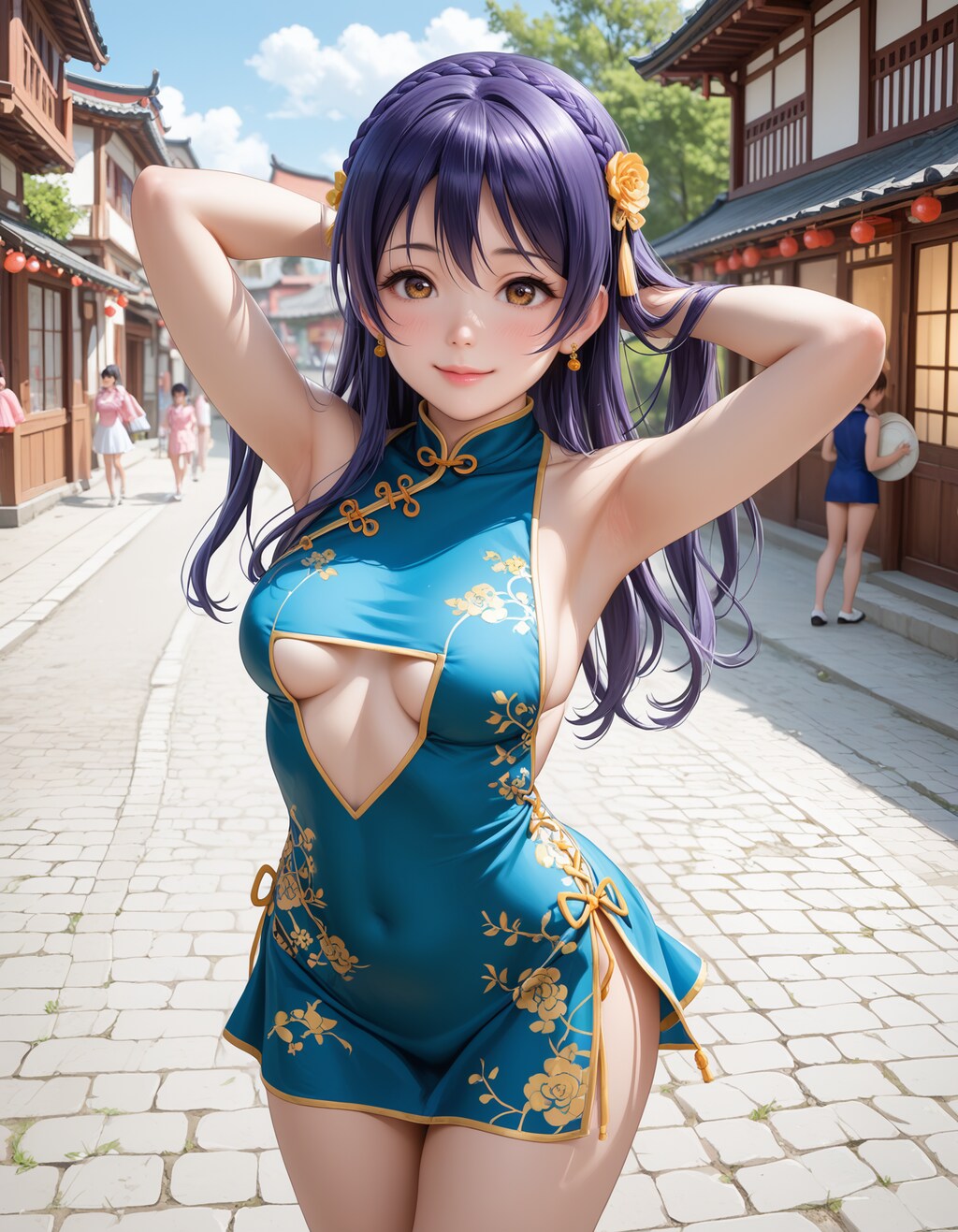 スクールアイドル⁉😅「園田海未 国立音ノ木坂学院二年生」チャイナ服Ver．【model：waiANIHENTAIPONYXL_v60
