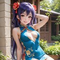 スクールアイドル⁉😅「園田海未 国立音ノ木坂学院二年生」チャイナ服Ver．【model：waiANIHENTAIPONYXL_v60 5枚目