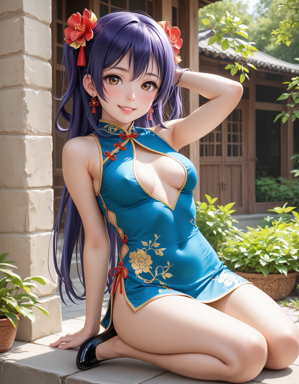 スクールアイドル⁉😅「園田海未 国立音ノ木坂学院二年生」チャイナ服Ver．【model：waiANIHENTAIPONYXL_v60