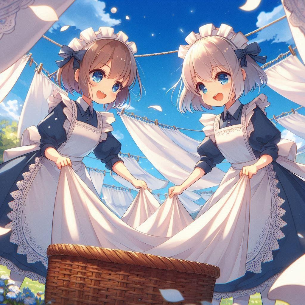 洗濯日和(アニメ風)