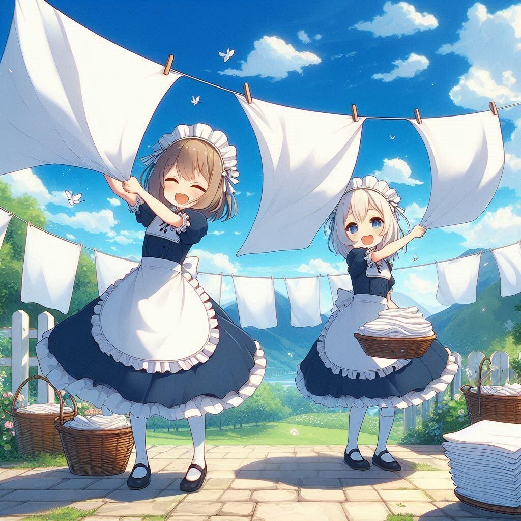 洗濯日和(アニメ風)