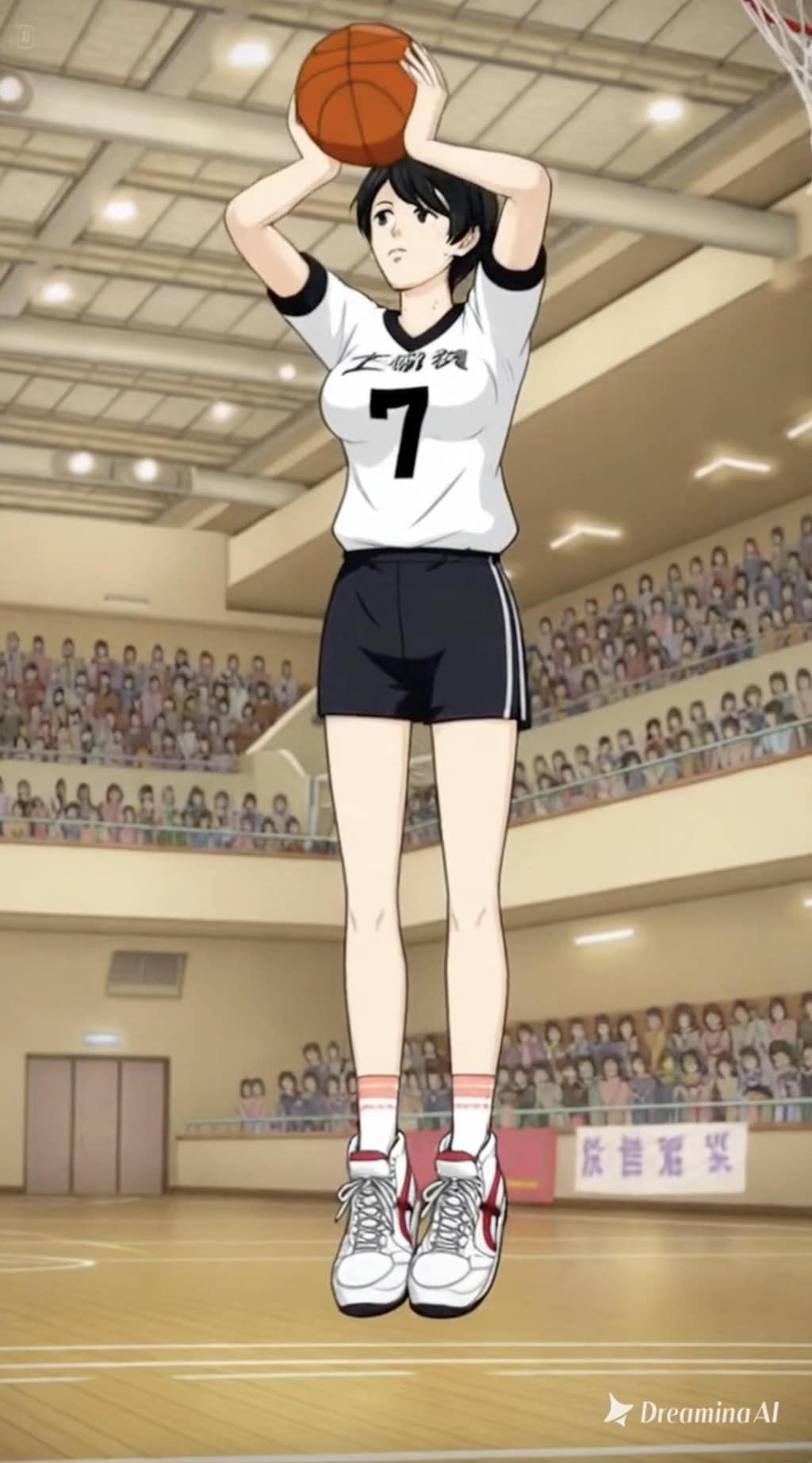 女バスのジャンプシュート382