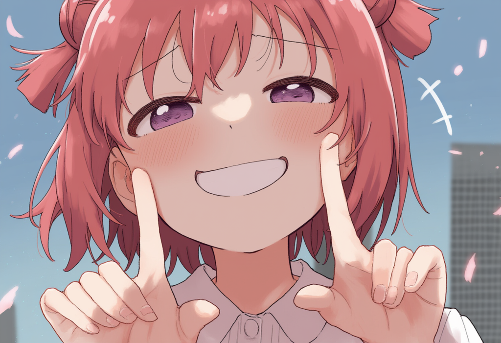 V4フル版　ゆるゆり　赤座あかり　指で頬をつつく