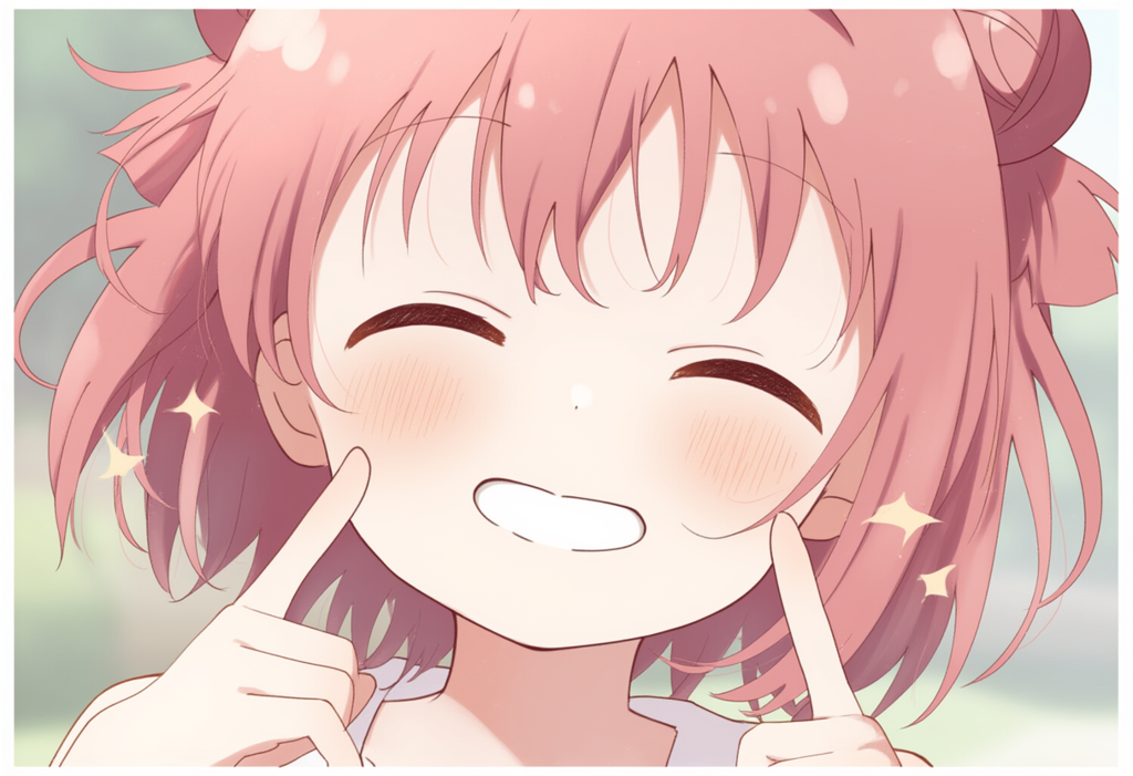 V4フル版　ゆるゆり　赤座あかり　指で頬をつつく