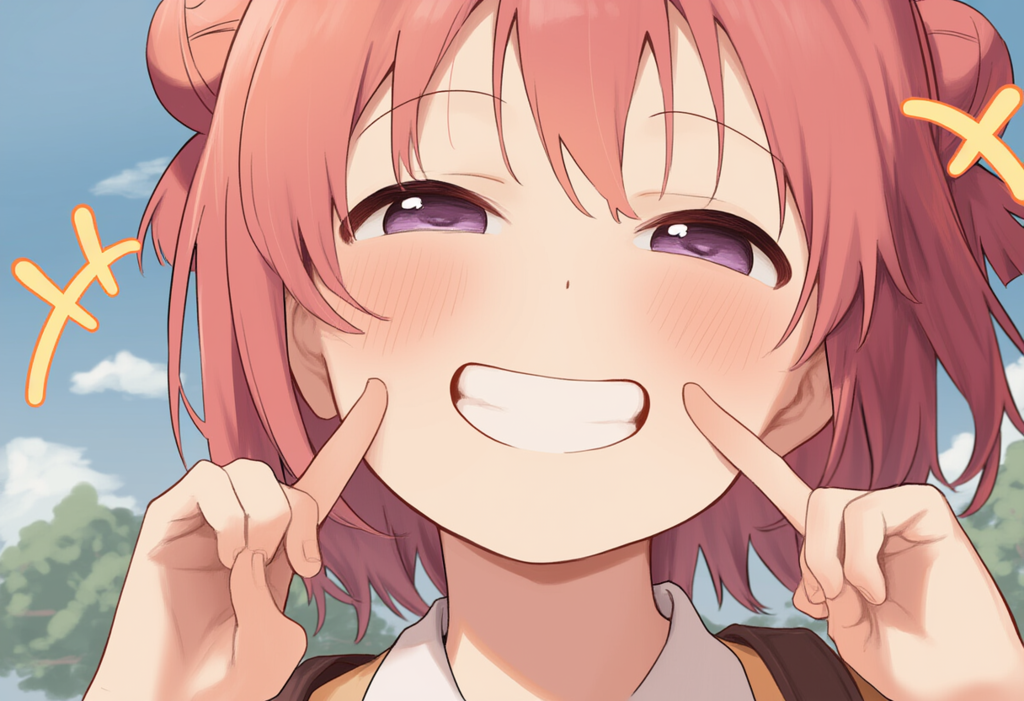 V4フル版　ゆるゆり　赤座あかり　指で頬をつつく
